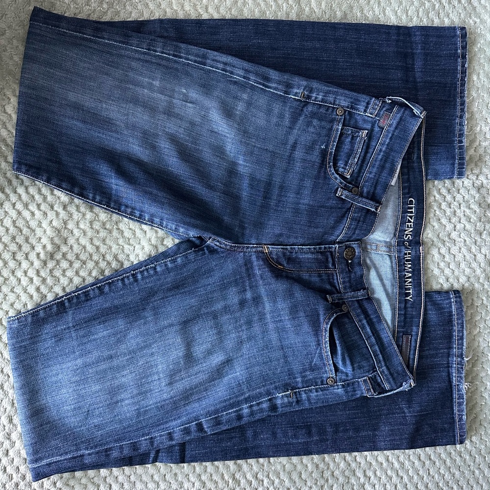 Citizens of Humanity Women's Dark Blue Straight Leg Jeans